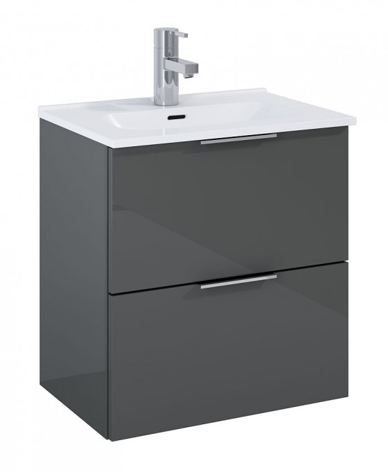 Street Plus 50cm 2 Drawer Basin Unit Anthracite