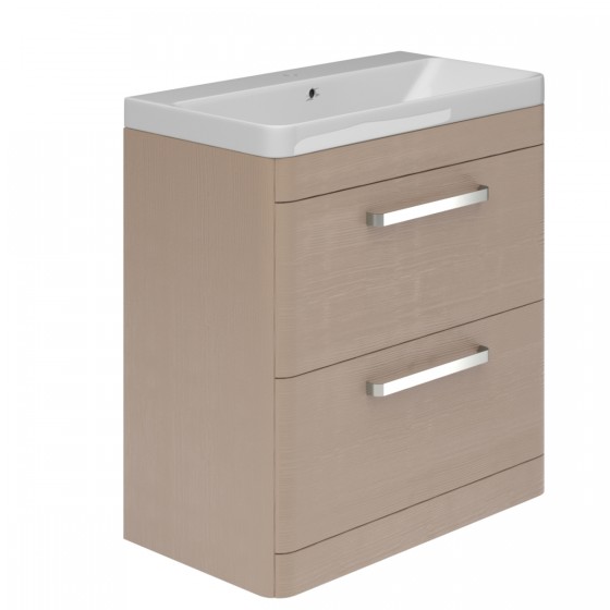 Cuban 60cm 2 Drawer Vanity Unit Light Grey Wood