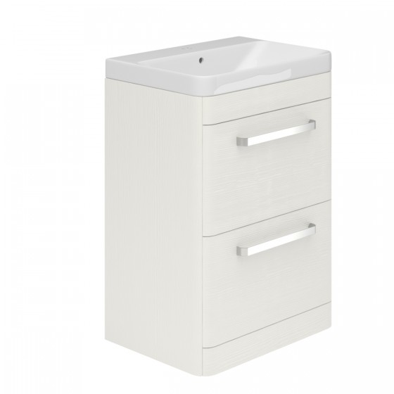 Cuban 50cm 2 Drawer Vanity Unit White Wood