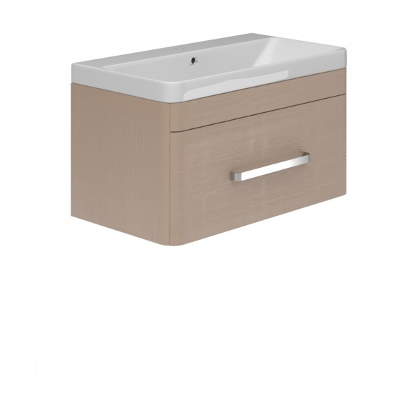 Cuban 80cm 1 Drawer Vanity Unit Light Grey Wood