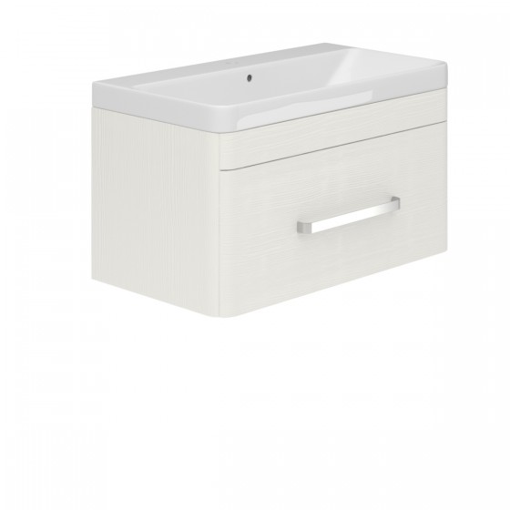 Cuban 60cm 1 Drawer Vanity Unit White Wood 