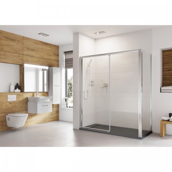 Astro Two Left Hand Level Access Sliding Door & Side Panel 1000 x 800mm