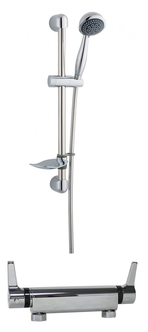 Quadro Long Lever Thermostatic Shower with Silhouette Shower Kit