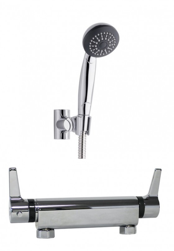 Quadro Long Lever Thermostatic Shower with Nitro Shower Kit