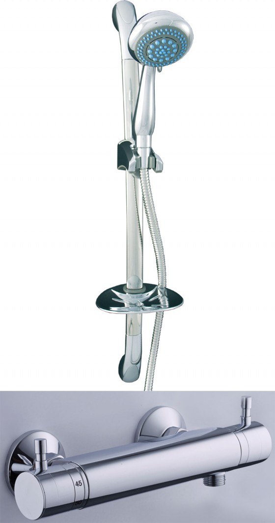 Quadro Cool Touch Thermostatic Shower with Essence Shower Kit