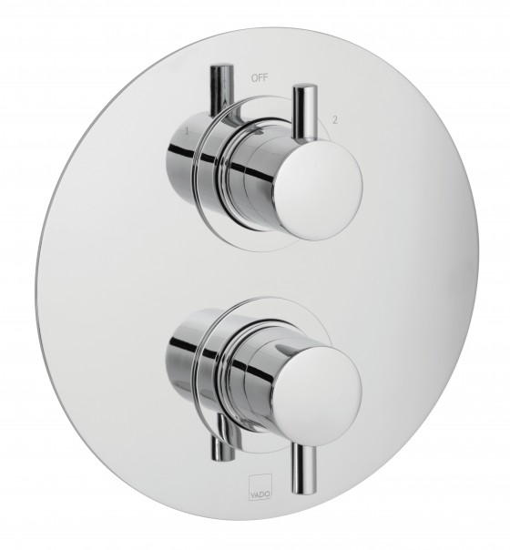 Quadro 2 Outlet, 2 Handle Round Thermostatic Shower Valve
