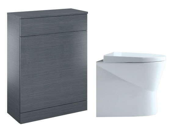 Enthuse Back to Wall Pan, Revival 2 Graphite WC Unit & Concealed Cistern