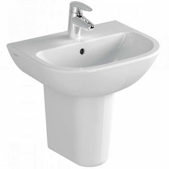 Embrace 45cm 1 taphole Basin and Semi Pedestal