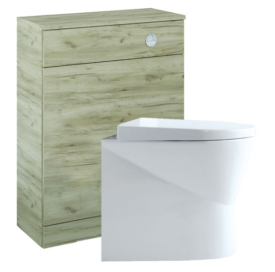 Enthuse Back to Wall Pan, Appeal Craft Oak WC unit & Concealed Cistern
