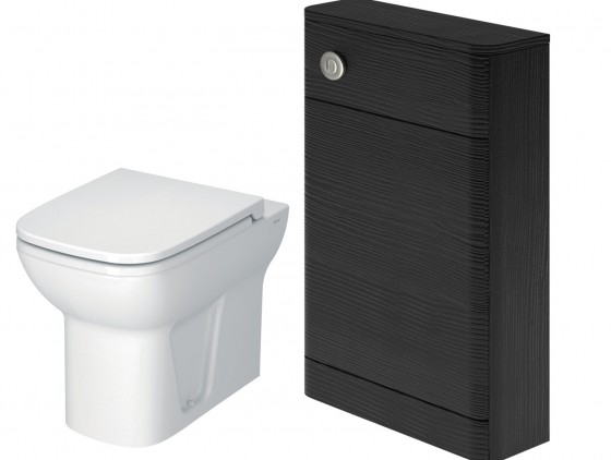 Embrace Back to Wall Pan, Cuban Black Wood WC Unit & Concealed Cistern