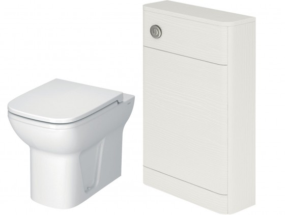 Embrace Back to Wall Pan, Cuban White Wood WC Unit & Concealed Cistern