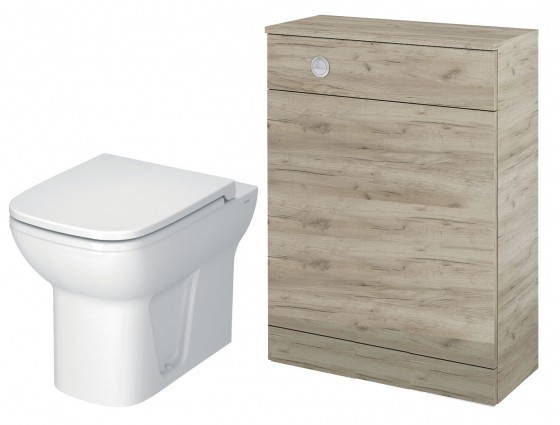 Embrace Back to Wall Pan, Appeal Craft Oak WC unit & Concealed Cistern