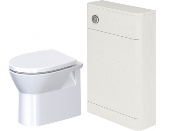 Eclipse Back to Wall Pan, Cuban White Wood WC Unit & Concealed Cistern