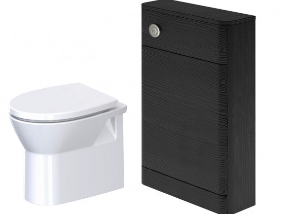 Eclipse Back to Wall Pan, Cuban Black Wood WC Unit & Concealed Cistern