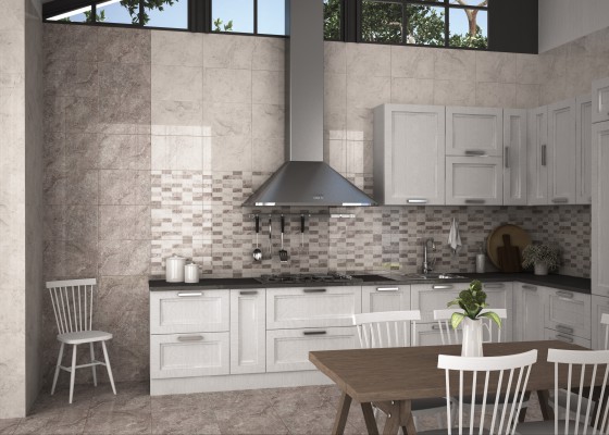 Spell Grey Mix Decor Ceramic Wall Tile 310x450mm