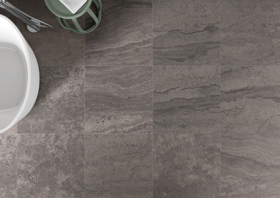 Geology Dark Graphite Porcelain Floor and Wall Tile 600x600mm 