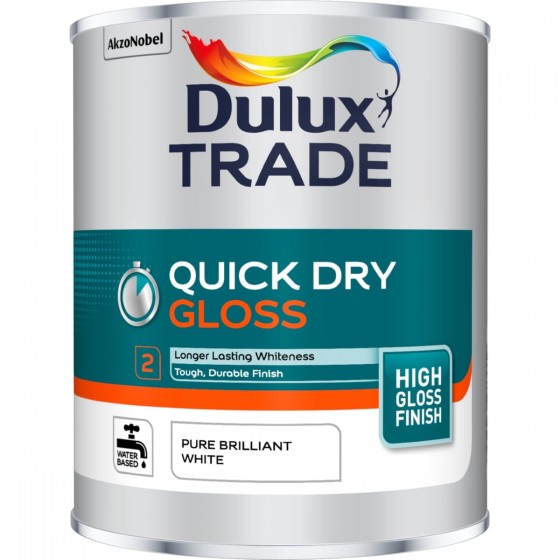 Dulux Trade Paint Quick Dry Gloss Pbw 1lt