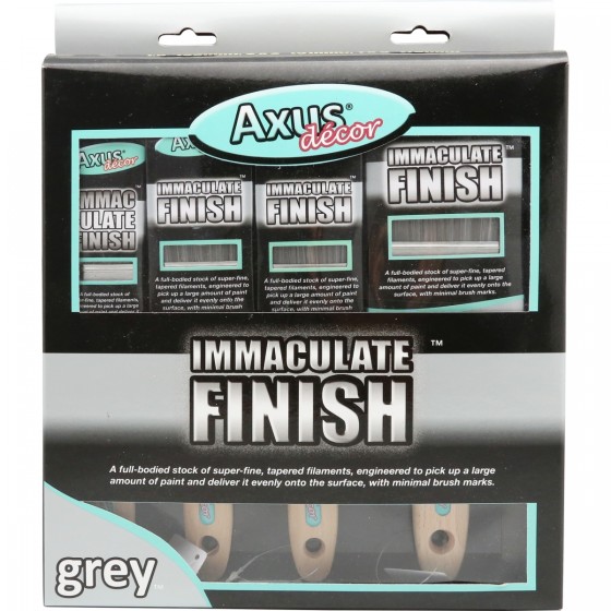 Axus Decor Grey Immaculate Finish Brush Set Of 4 (1.5