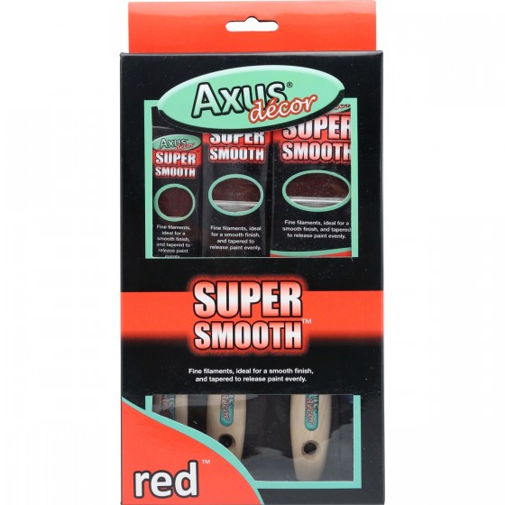 Axus Decor Red Super Smooth 3 Piece Brush Set