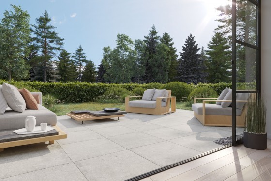 Burford Light Grey Porcelain Paving 593x593x20mm