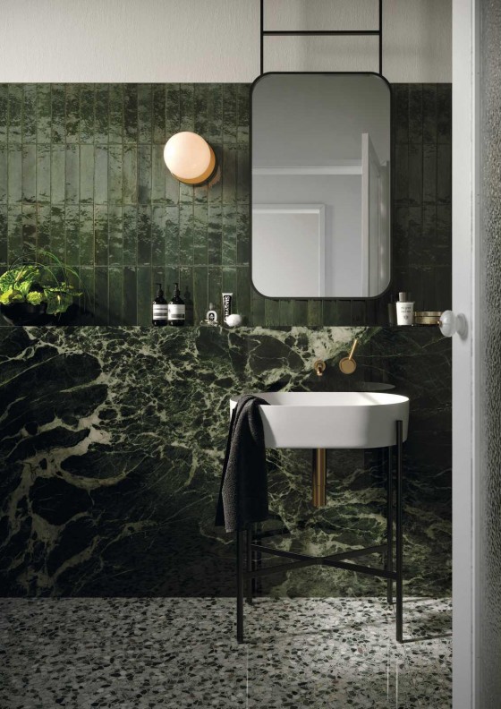 Lume Green Gloss Porcelain Wall and Floor Tile 240x60mm