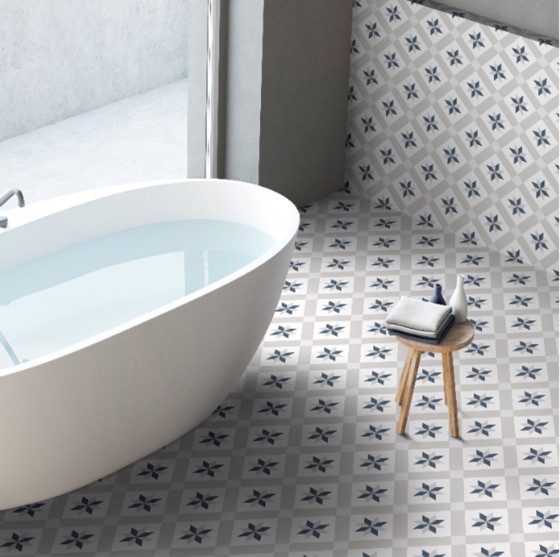 Guildford Blue and Grey Porcelain Wall and Floor Tile 250x250mm