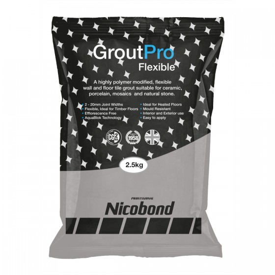 Nicobond Grout Pro Flexible Mid Grey 2.5kg