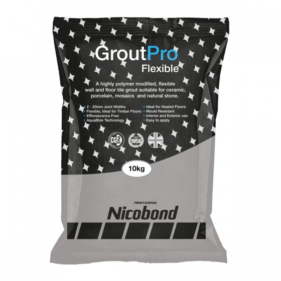 Nicobond Grout Pro Flexible Mid Grey 10kg