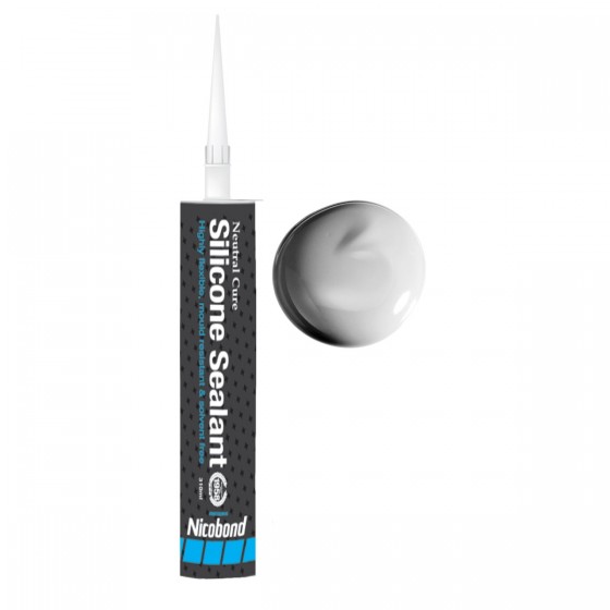 Nicobond Neutral Cure Silicone Sealant Silver Grey 310ml