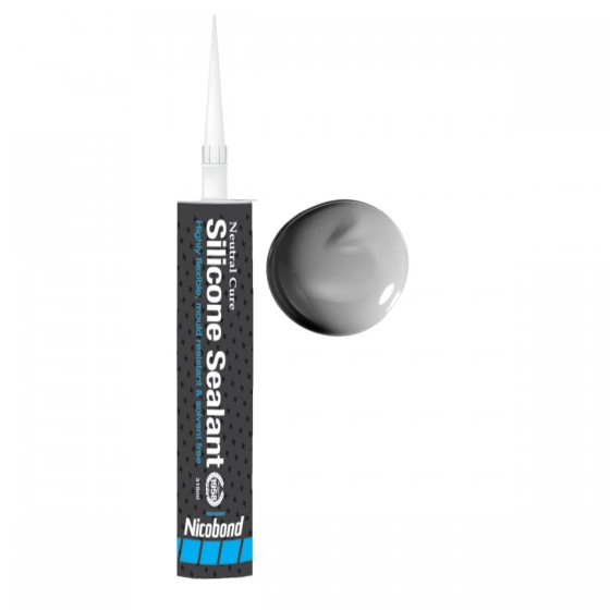 Nicobond Neutral Cure Silicone Sealant Mid Grey 310ml