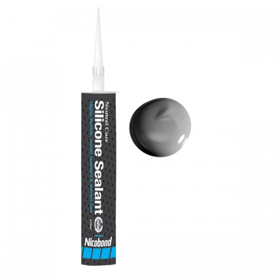 Nicobond Neutral Cure Silicone Sealant Slate Grey 310ml