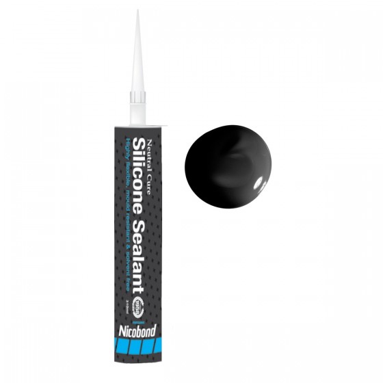 Nicobond Neutral Cure Silicone Sealant Black 310ml