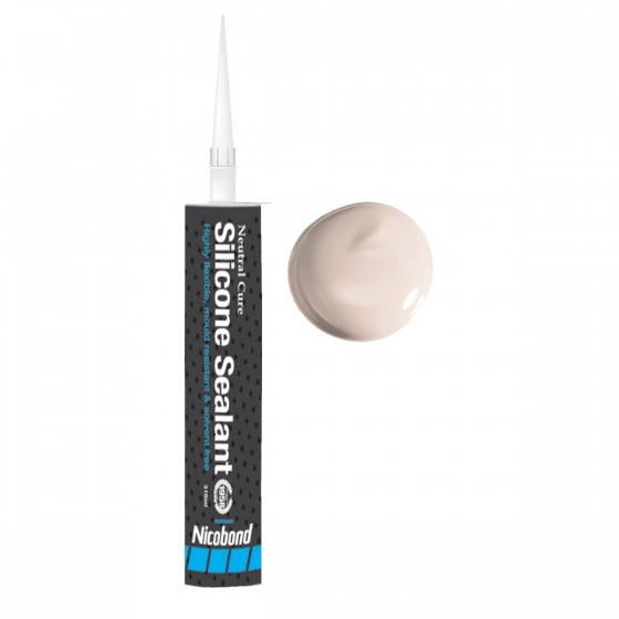 Nicobond Neutral Cure Silicone Sealant Limestone 310ml