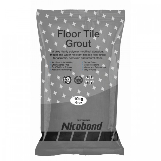 Nicobond Floor Tile Grout Grey 10kg