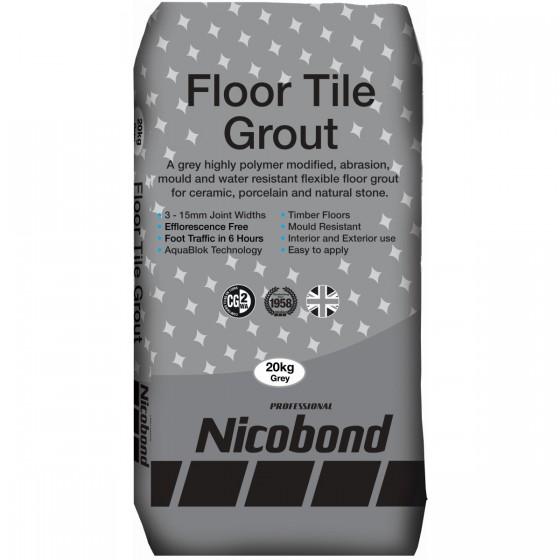Nicobond Floor Tile Grout Grey 20kg