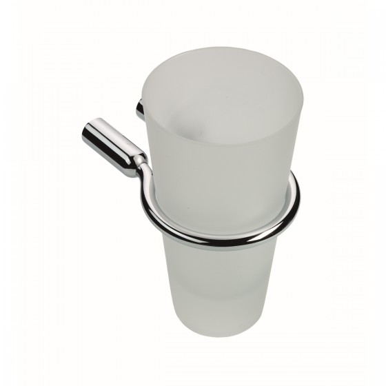 Urban Spa Chrome Tumbler Holder with Glass Tumbler