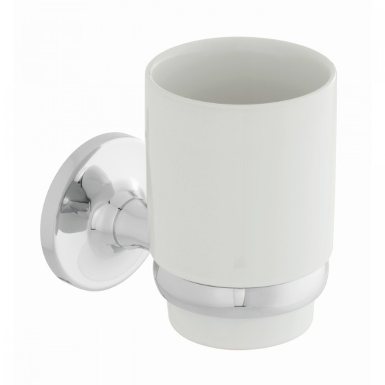 Highgrove Chrome Tumbler Holder with Ceramic Tumbler