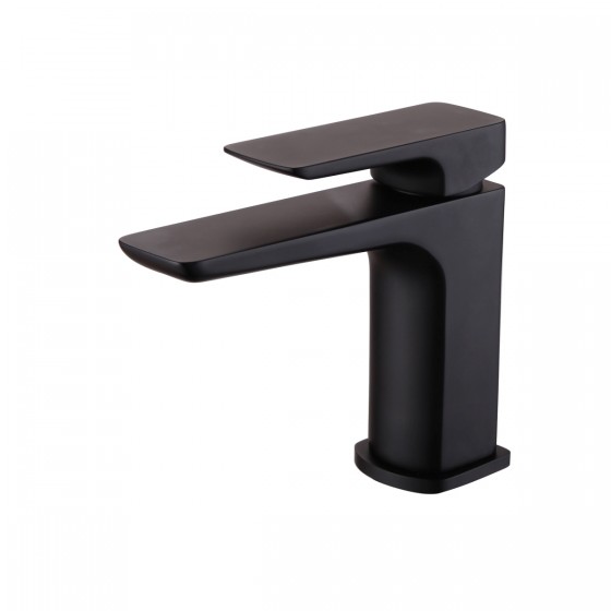 Noir Matt Black D Series Monobloc Basin Mixer with Clicker Waste