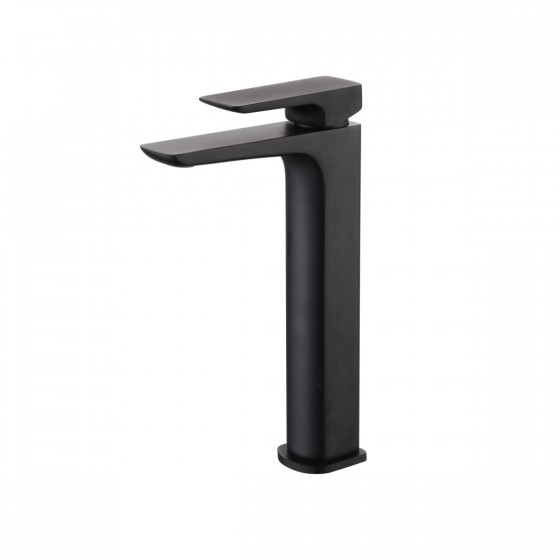 Noir Matt Black D Series Tall Monobloc Basin Mixer