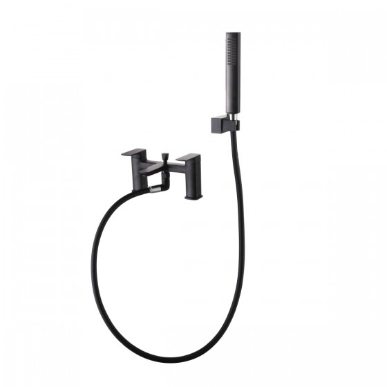 Noir Matt Black D Series Bath Shower Mixer with Shower Kit