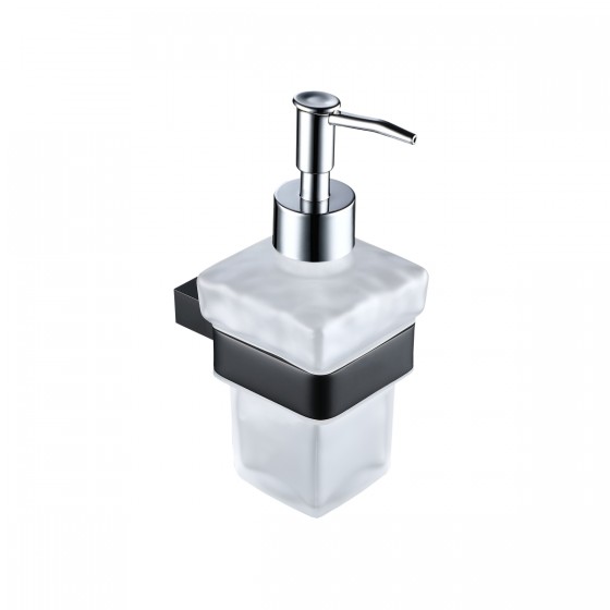 Noir D Series Soap Dispenser and Matt Black Holder