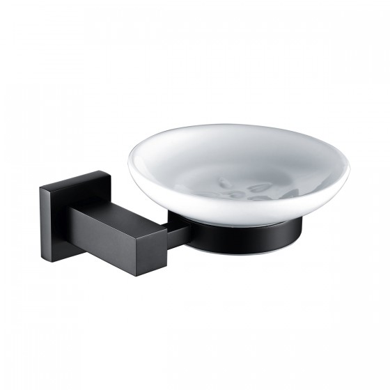 Noir A Series Matt Black Soap Dish Holder and Soap Dish