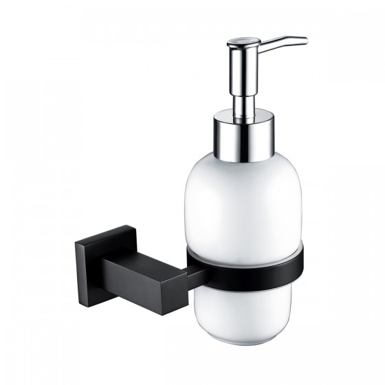 Noir A Series Soap Dispenser and Matt Black Holder