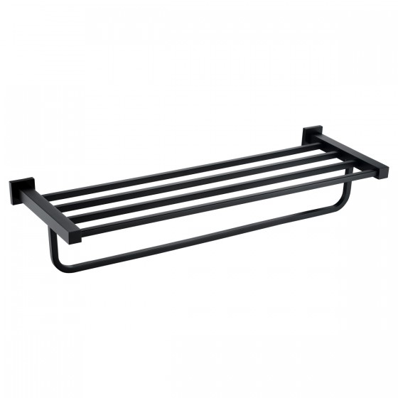 Noir A Series Matt Black Towel Shelf