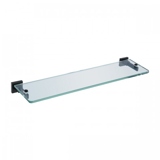 Noir A Series Matt Black Shelf Brackets and Glass Shelf