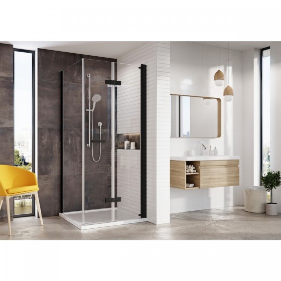 Enhance 8 Plus 900mm Bi-Fold Door with 900mm Side Panel, Black