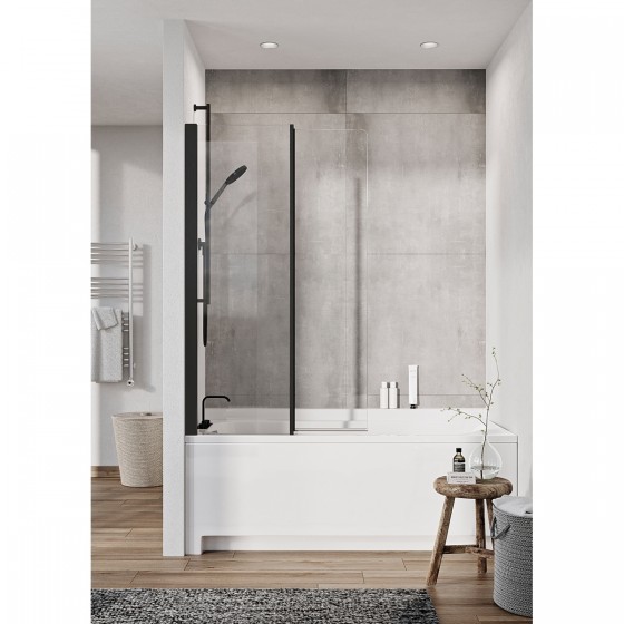 Enhance 8 Plus Inward Opening Bath Screen, Black