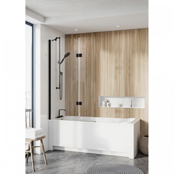 Hinged shower clearance screen