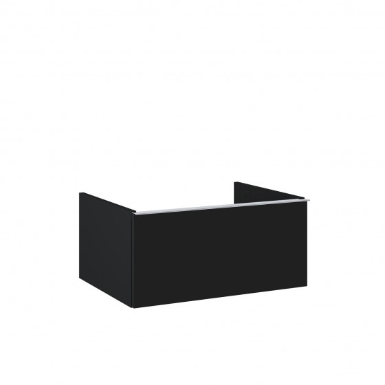 Look Wall Hung Worktop Unit 60cm 1 Drawer Matt Black with Handle