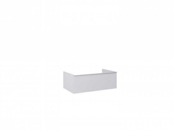 Look Wall Hung Worktop Unit 80cm 1 Drawer Matt Stone with Handle